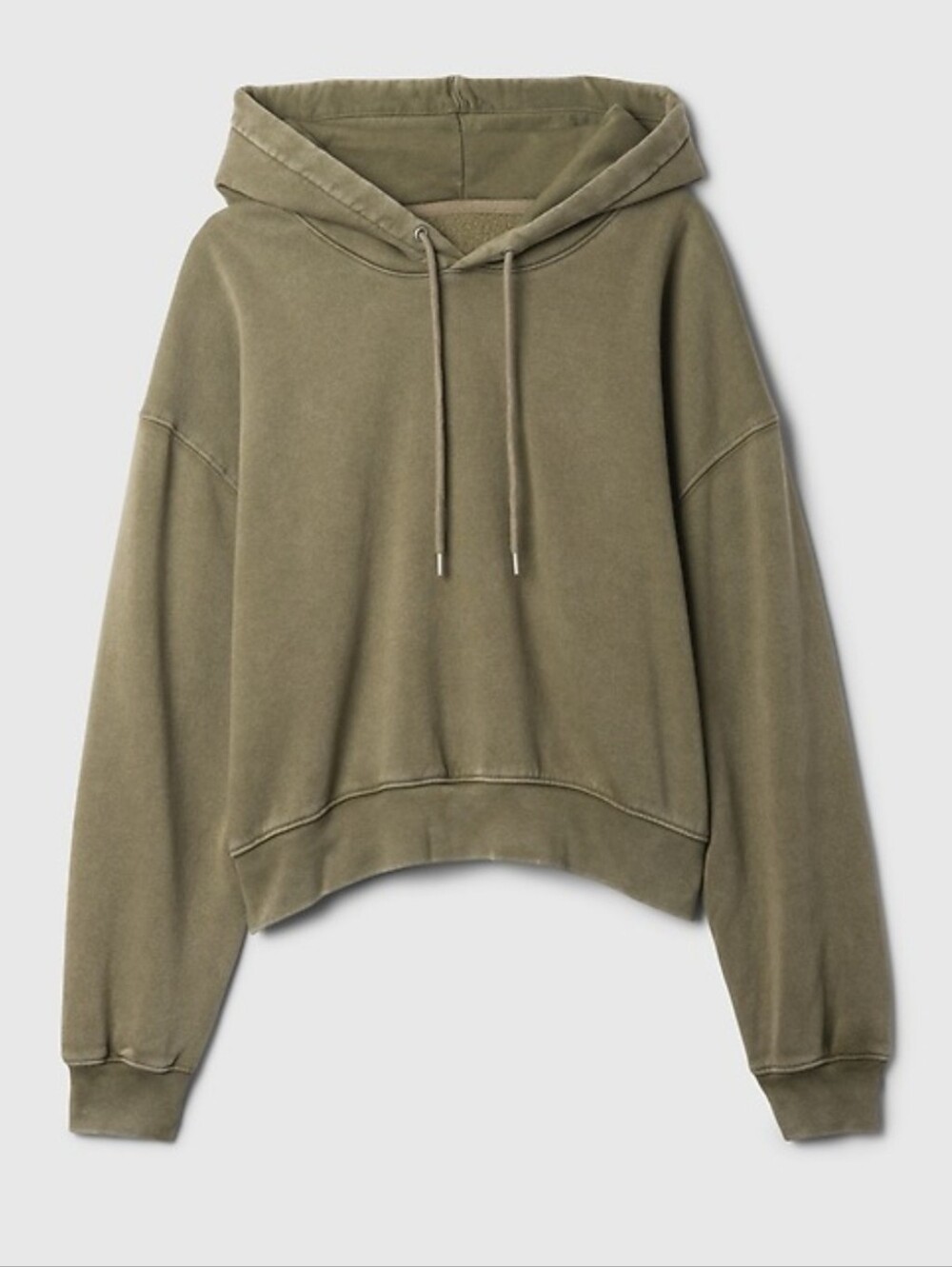 GAP Olive Green Cropped Pullover Hoodie